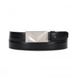 S.t. Dupont Apex Box Buckle Brushed Palladium 30mm Belt Black Single option