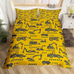 Laste ekskavaatori tekikottide komplekt Twin Poistele Ehitusmasinad Veoautod King voodipesukomplekt Mikrokiud Ehitusplatsi s&otilde;iduk Auto Tekikate EU Single(135*200cm)3pcs