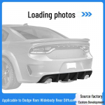 Uuendatud tagumise lipu difuusor Dodge Charger Widebody jaoks Matte Black