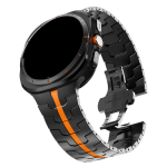 Must Oranž Roostevabast Terasest Rihm Samsung Galaxy 8 Classic 46mm Ultra 2025 jaoks Metallist Rihm Galaxy 8 44mm 40mm Ultra 47mm jaoks Galaxy 8 44mm 40mm black