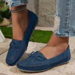 Naiste Vabaaja Kingad Naiste Moodsad Mugavad Madala Kontsaga Lamedad Mokassiinid Tikitud Vibu ja Zapatillas De Mujer 36 sinine