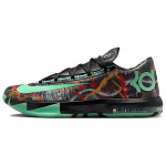 Nike KD 6 Libisemisvastased Kulumiskindlad Madalad Korvpallijalatsid Unisex Must Roheline FQ8356-900 43