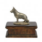 German Shepherd Dog, Alsatian Wolf Dog - urn for dog ashes, classic urn with a statuette, elegant urn with a dog by Art-Dog brand pruun
