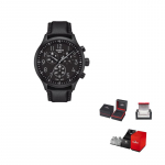 TISSOT Soko kollektsiooni kvartsliigutusega meeste k&auml;ekell 45mm Must sihver Roostevabast terasest korpus Nahast rihm T116.617.36.052.00 Regular Watch Box