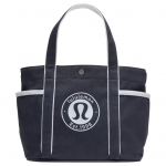 Lululemon Daily 6,5L Mitmek&uuml;lgne mitmetaskuline disain Puuvillane kandekott Unisex kandekott Tumesinine T&auml;rklisesinine LU9BXWS-069510 Marine Blue & White