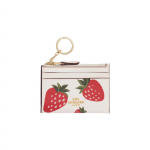 Coach Skinny ID-kaardi&uuml;mbris 11 Moodne Kuldne Logo Maasikaprint Kaetud L&otilde;uend ja Nahast Rahakott Kaardihoidja Naiste rahakott Punane Valge CH541-IMCAH Basic Set (Bag+Dust Bag)