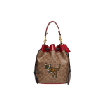 Coach Field 23 Klassikaline Monogramm Nahk Dinosaurus Prindiga T&otilde;mblukuga K&auml;ekott Naiste tote Pruun Punane C7769-B4TWJ Basic Set (Bag+Dust Bag)