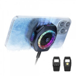Black Shark Magnetiline Telefonik&uuml;lmik 5 Pro jaoks | 18 adresseeritavat RGB LED-valgustit, Eemaldatav k&auml;epide ja Rakendusega juhitav P&uuml;sitemperatuuriga Ventilaator | Co