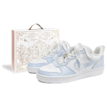 Nike Frozen, First Day Of The New Year Culture Low top Skateboard Shoes GS White Blue BQ5448-100(TeamTwo-S-BOX) 38 white