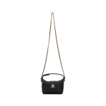 Chanel 25p Klassikaline Logo Teraline Nahk Materjal Kuldne Riistvara K&auml;ekott Naiste Must Basic+Dust Bag must