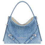 Givenchy Voyou Eemaldatav Nahast &Otilde;huke Rihm Puuvillane Crossbody K&auml;ekott Super Mini Naiste k&auml;ekott Hele-sinine BB60NHB27U-420 Basic Set (Bag+Dust Bag)