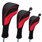 3 tk/komplekt Pika kaelaga Golfiklubi Pea Katteid Puidust Driveri KaitsepeaKate Numbrim&auml;rgis Fairway Golfi Pea Kate Golfitarvikud punane