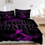 3 tk Linkin Park voodipesukomplekt: T&auml;iuslik magamistoa v&otilde;i k&uuml;lalistetoa jaoks. Pehme ja mugav, ilma s&uuml;damikuta yy251031093 135x200cm