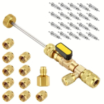 Klapis&uuml;damiku eemaldaja paigaldaja t&ouml;&ouml;riistakomplekt kahe suurusega 1/4 ja 5/16 pordiga R22 R12 R407 R410 R404 R32 R600 HVAC s&uuml;steemi jaoks beige