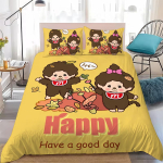 Armas M-Monchhichi-Multikas Tekikott Komplekt Kodu Stiilis Voodipesu Pehme Pesu Puuvillane Voodi 3-osaline Komplekt &Uuml;li&otilde;pilaste &Uuml;hiselamu Kingitus 140x200cm