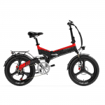 LANLELEISI G650 Elektrijalgratas 48V 12,8Ah Aku, 500W Mootor, 20*2,4 tollised Rehvid, H&uuml;draulilised Ketta pidurid, 100 KM S&otilde;iduulatus Kokkupandav E-jalgratas punane