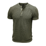 Meeste l&uuml;hikeste varrukatega Henley s&auml;rgid Suvine n&ouml;&ouml;biga T-s&auml;rgid Casual Basic Tee Soild T-s&auml;rgid Pehmed Mugavad topid Klassikaline sportlik Fit T-s&auml;rk meestele XL armee roheline v&auml;rv
