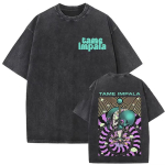 Tame Impala Deadbeat Tour Vintage Pesitud T-s&auml;rk Meeste Hip Hop &Uuml;lem&otilde;&otilde;duline L&uuml;hikeste Varrukatega T-s&auml;rgid Vabaaja O-kaelusega Puuvillased T-s&auml;rgid L black