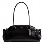 COACH Empire Carryall 34 Metallist logo T&otilde;mblukuga Sileeritud nahast &Otilde;lakott Suur Naiste Must must