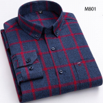Ruudulised s&auml;rgid suurtele meestele Puuvillane lihvitud pehme pikkade varrukatega vabaaja S~7XL L