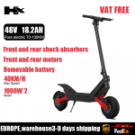 HX X10 Kahemootoriline V&otilde;imas Elektriroller 2000W Maastikuratas T&auml;iskasvanutele 48V 18.2AH Elektriline T&otilde;ukeratas Kokkupandav 11.0 Tolline E-roller 2000W 18.2AH must