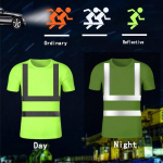 Stiilne V&auml;li Fluorestseeriv Helkur T-s&auml;rk K&otilde;rge N&auml;htavusega Ohutus T&ouml;&ouml; S&auml;rk Hingav Meeste S&auml;rk Vest Sport &Ouml;ine Jalutamine