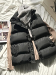 Naiste talvine soe puuvillane polsterdatud puhvis vestid varrukateta Parkas jope S must