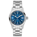 HAMILTON Khaki Field Seeria V&auml;ike Punam&uuml;ts Automaatne Mehaaniline T&ouml;&ouml;riist Unisex &Scaron;veitsi Kell 38mm Sinine Ketas Roostevabast Terasest Rihm H70455140 sinine