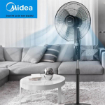 Midea 16-tolliline vaikne v&otilde;nklev alusventilaator CN pistikuga (adapter kaasas)