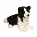 Pehme m&auml;nguasi Douglas Energetic Border Collie Must Valge 16 tolli 16" (41 cm) Long must