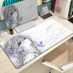 Uus Must ja Valge Hiirematt Anime T&uuml;druk M&auml;nguklaviatuuri Matid M&auml;ngutarvikud Paksustatud HD Lauamatt Lukustatud &Auml;&auml;r Kummihiirematt SBD400x900x3mm