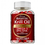 Antarktika krilli&otilde;li toidulisand 2000 mg aitab s&auml;ilitada s&uuml;dame, aju, liigeste, naha ja immuuns&uuml;steemi tervist. 120
