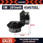 2 tk koonushammasratast 1M 20 hammast 45# terasest sisemine ava 5/6/7/8/6,35/10/12mm Hammasratas 90 kraadi hammaste kontaktnurk Terasest hammasrattad Kruviava M5 8mm