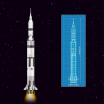 Apollo Saturn V Raketi Ehitusklotside Komplekt 602 tk - 59cm Kosmoselennu Mudel STEM Laste M&auml;nguasjad Hariduslikuks Kingituseks S&uuml;nnip&auml;evaks NO BOX