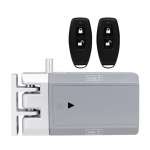 Secukey Ohutu v&otilde;tmeta puldiga ukselukud Traadita 433 MHz puld N&auml;htamatu, Vargusvastane lukk Puldi ligip&auml;&auml;sukontroll (Silver,Wood Door&Zinc&Door Lock) h&otilde;be