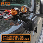 A-piilari kahekordne prožektorikinnitus alumiiniumisulamist must Jeep Wrangler JK 2007-2017 jaoks Maastikuuuenduse tarvikud must