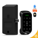Turvaline Intelligentne Nutikappide S&uuml;steem TTlock Tuya Rfid Nfc Kombinatsioon Digitaalne Numbriline Klaviatuurilukk J&otilde;usaali Koolikapi jaoks (Black,app+password+card&TTlock blue version) must
