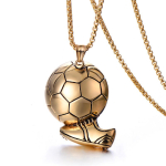 Uus Jalgpalli Ripats Kaelakee Moodne Retro Titaanisulam Meeste Ese Ripats 50CM(Necklace Size) beige