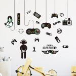 Vesiv&auml;rvilised E-spordi M&auml;nguri Konsooli Vin&uuml;&uuml;l Seinakleebised Kodu Kaunistamiseks Laste Magamistuba Poisi M&auml;ngutuba Anime Puslem&auml;ngu Plakat (as the picture,60x60cm cut in two) black