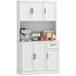 K&ouml;&ouml;gikapp, 180,5 cm, Pantry-kapp, T&ouml;&ouml;tasapind, Kaabliava, Reguleeritavad riiulid, MDF, Valge 100 x 39.5 x 180.5 cm valge