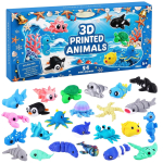 3D-prinditud looma j&otilde;ulude advendikalender &uuml;llatuskujukestega One Size blue