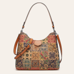 Naiste boheemlase stiilis korgist &otilde;lakott Vintage tr&uuml;kitud k&auml;ekott Hobo Satchel T&ouml;&ouml;rahakott naistele Kerge &otilde;lakott reguleeritava rihmaga one size brown