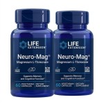Neuro-Mag Magneesium L-treonaat, 60 taimetoitlast kapslit | Naistele ja meestele. Mitte-GMO, gluteenivaba, taimetoitlane. 2pack