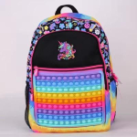 Smiggle Stressileevendav Mullidega Seljakott Suure Mahutavusega Koolikott Lastele Cool unicorn stress relief bubble backpack 42*30cm