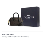 COACH Rowan kaetud l&otilde;uendist Boston kott, Crossbody k&auml;ekott V&auml;ike Naiste Pruun CW329-IMXAQ One Size 2 black