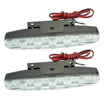 2x Xenon White 6 LED Super Bright DRL p&auml;evas&otilde;idutuled udutuled