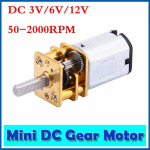 3V/6V/12V 50-2000RPM Mini elektriline metallist k&auml;igukasti mootor hammasratas N20 3mm v&otilde;lli kasti mootor 12V 100RPM