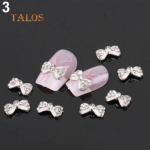 10 tk k&uuml;&uuml;nekunsti otsikud kleebised Decor Bowknot metallist ehted mitmev&auml;rvilised s&auml;delevad kristallkivist k&uuml;&uuml;nehooldus mitmev&auml;rviline