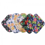 5 tk korduvkasutatav bambusest s&uuml;sikangast p&uuml;ksiriide, segav&auml;rvi, naiste menstruatsiooni h&uuml;gieenipadjad One Size mitmev&auml;rviline