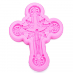 Silikoonvormist fondanttort Jeesuse rist Tagurpidi vormiva pol&uuml;meersavist &scaron;okolaadi kaunistusvahendite jaoks roosa